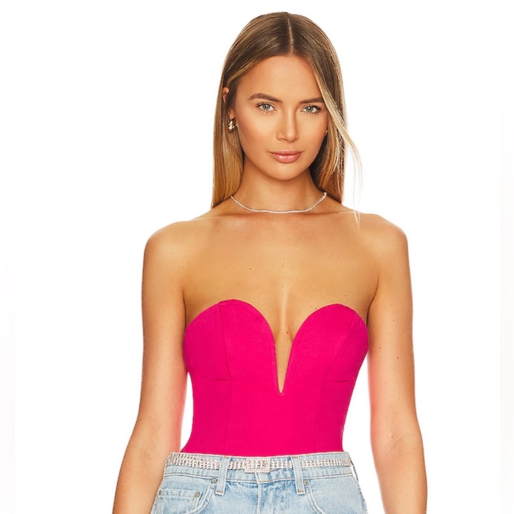 superdown Pink Strapless Bodysuit